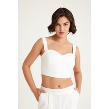 Beyaz Pamuk Keten Crop