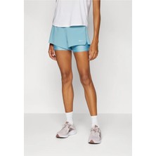 Nike Dri-Fit Swift Mid-Rise 8cm 2-In-1 Kadın Şort Mavi Nefes Alabilir Özellikli Günlük Kullanım İçin