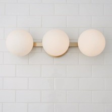 Rsylight Rustik Dekoratif Metal Modern Masa Üstü Eskitme Kaplama Bal Opal Camlı  Tavan Duvar 3 Lü Avize