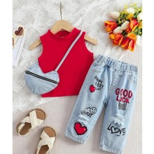 Ipekkids Pantolon Bluz Çanta Kombin