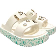 Akınalbella Aksesuarlı Günlük Çift Bantlı Bayan Terlik