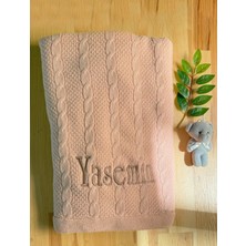 Tinykiddesign Welsoft Bebek Battaniyesi Kişiye Özel Nakış Işlemeli Isimli Triko Içi Peluş Yenidoğan Battaniye