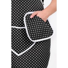 Sevilya Trendy 3lü Set Sıvı Geçirmez Mutfak Önlüğü, Isıya Dayanıklı Fırın Eldiveni ve Tutacak Takımı