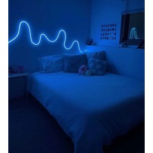 3 Metre Mavi Neon LED Slikonlu