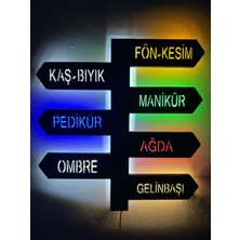 Kadın Kuaför Ledli Tablo 5mm, Duvar Dekor Ahşap, Neon Işık,duvar Süsü
