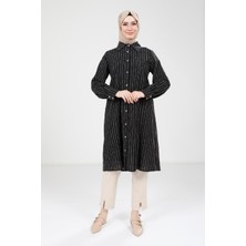 Beyza Pileli Siyah Tunik 9336