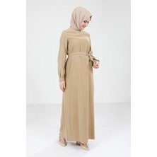 Beyza Biye Detaylı Olive Elbise 9383
