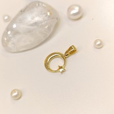 12.5mm Ayyıldız Kolye 14 Ayar Altın Hd Videolu
