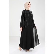 Beyza Baget Taşlı Siyah Elbise 9270