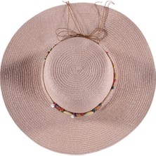 Kadın Hasır Fötr Plaj Şapka Stile Geniş Model