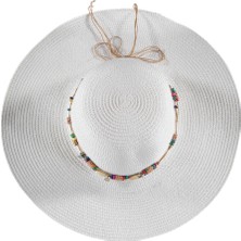 Kadın Hasır Fötr Plaj Şapka Stile Geniş Model