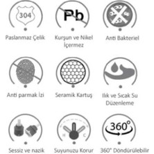 Paslanmaz Pirinç Arıtmalı Krom Eviye Bataryası