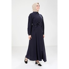 Beyza Fermuarlı Lacivert Ferace 9206