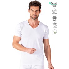 Özkan 11143 Erkek V Yaka Pamuklu Modal Esnek Rahat Kısa Kollu Tişört Fanila