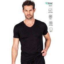 Özkan 11143 Erkek V Yaka Pamuklu Modal Esnek Rahat Kısa Kollu Tişört Fanila