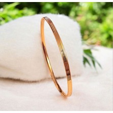 Kadın Altın Kaplama Çizgili Ajda Bilezik