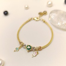 Çocuk Charm Bileklik 14 Ayar Altın Hd Videolu