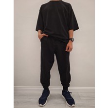 Obyo Orijinal Oversize Complete New Erkek Siyah Takım %100 Likralı Full Pamuk