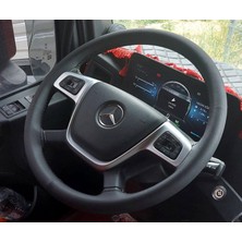 Dikişli Direksiyon Kılıfı Siyah Deri Siyah Dikişli Mercedes Actros 1841 Için (Fotoğraftaki Direksiyonlar)