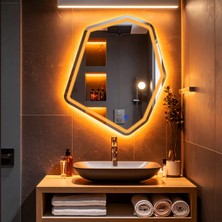 Fluxus Amber Led'li Lazer Kumlamalı Lavabo & Banyo Aynası (Dokunmatik Sensörlü)
