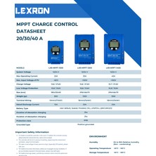 Lexron 30 Amper 12V -24V Mppt Solar Şarj Kontrol Cihazı