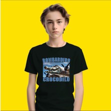 Çocuk Bombardiro Crocodilo Italyan Brainrot Tişört