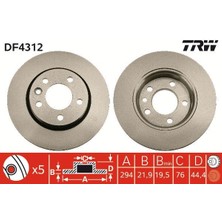 Arka Fren Aynası Havalı Transporter T5 1.9 Tdi 2.0 2.5 Tdi 04/03 Multıvan 4.03 294X21.9X5DLXHAVAL