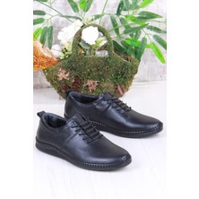 Mehmet Mete 425060 Yumuşak Esnek Rahat Lastik Bağcıklı Hakiki Deri Erkek Ayakkabı