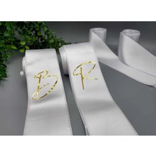 Kişiye Özel Takı Kurdelesi 6 cm Eninde 2 Metre 2 Adet Beyaz