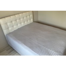 Genç Ev Home Düz Boya Lazer Kapitoneli Çok Amaçlı Pike Tek Kişilik 160 x 220 Gri cm Yatak Örtüsü