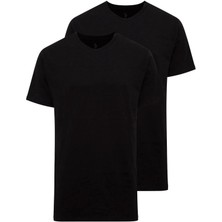 U.s. Polo Assn. - Erkek Siyah 2 Li Yuvarlak Yaka T-Shirt 90002