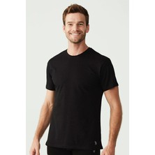 U.s. Polo Assn. - Erkek Siyah 2 Li Yuvarlak Yaka T-Shirt 90002