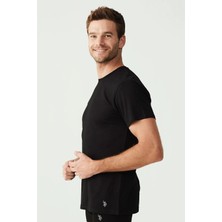 U.s. Polo Assn. - Erkek Siyah 2 Li Yuvarlak Yaka T-Shirt 90002