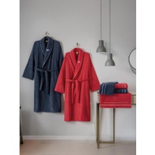 Cotton Box Masculine Aile Bornoz Seti Abel Kırmızı-Lacivert