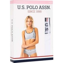 U.S. Polo Assn. Kadın Gri Melanj Büstiyer Şort Takım
