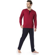 Pierre Cardin Erkek Pijama Set Takım Bordo Renkli Rahat Kullanım İçin Özel Tasarım