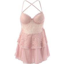 Pierre Cardın Kadın Sırt Dekolteli Dantelli Gecelik