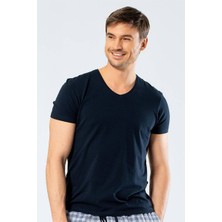 Cacharel  V Yaka Likralı Erkek T-shirt