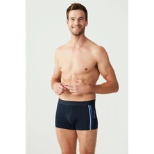 U.S. Polo Assn. Erkek Lacivert - Saks - Lacivert Melanj 3'lü Boxer