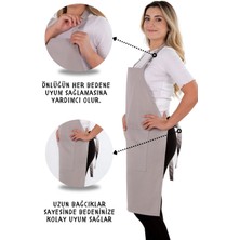 Sevilya Simple 3'lü Set Ayar Askılı Cepli Mutfak Önlüğü Seti (2 Eldiven) Şef Garson Kafe Aşçı Barista