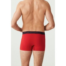 U.S. Polo Assn. Erkek Kırmızı - Gri Melanj - Lacivert 3'lü Boxer
