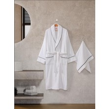 Cotton Box Classic Bornoz Seti Mahur Beyaz Unisex L/XL