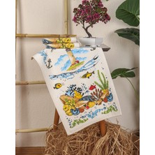 Sevilya En Güzel Mutfak Havlusu Modeli Baskılı Kadife Mutfak Havlusu 2'li