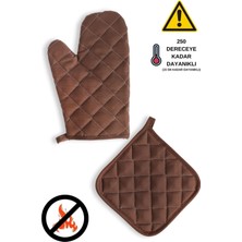 Sevilya Yanmaz Fırın Eldiveni ve Fırın Tutacağı (1 Eldiven 1 Tutacak)