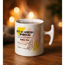 Bk Gift Kişiye Özel Babalar Günü Tasarımlı Hammer Kulplu Beyaz Kupa Bardak-3, Babalar Günü Hediyesi, Babalara Hediye