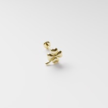 14 Ayar Altın Dört Yaprak Yonca Piercing / Tragus, Helix