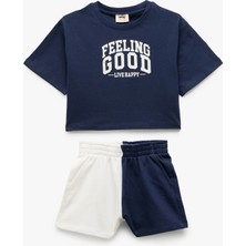 Koton Pamuklu Baskılı Tişört ve Şort 2'li Takım