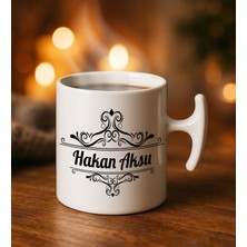 Bk Gift Kişiye Özel Isimli Hammer Kulplu Beyaz Kupa Bardak-7, Arkadaşa Hediye, Sevgiliye Hediye, Doğum Günü Hediyesi