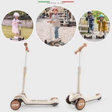 Elele Velocita 3 Tekerlekli Çocuk Scooter Işıklı Kahverengi