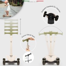 Elele Velocita 3 Tekerlekli Çocuk Scooter Işıklı Kahverengi